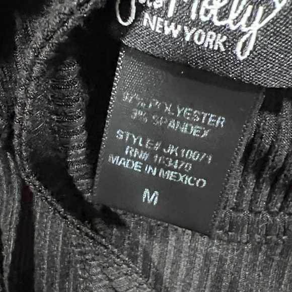 Just Polly Black Ribbed Crop Top Waist Wrap Up - Picture 4 of 4